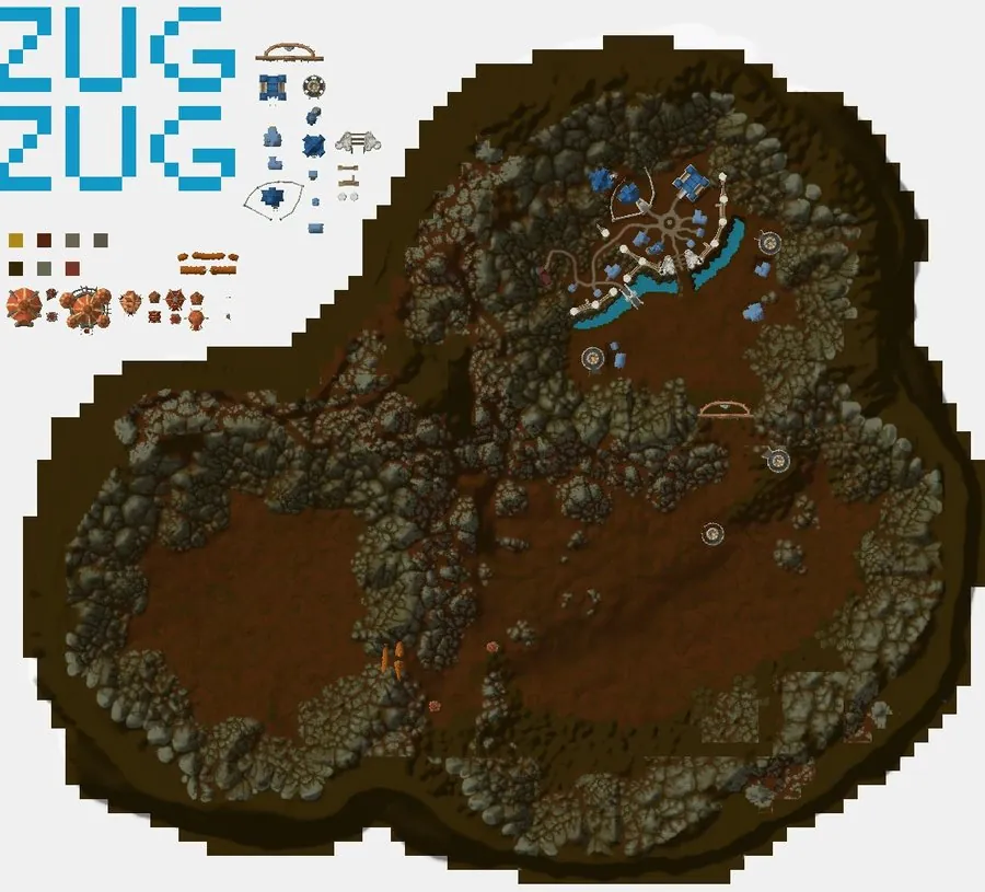 The battleground map, as preserved by Warcraft Wiki.