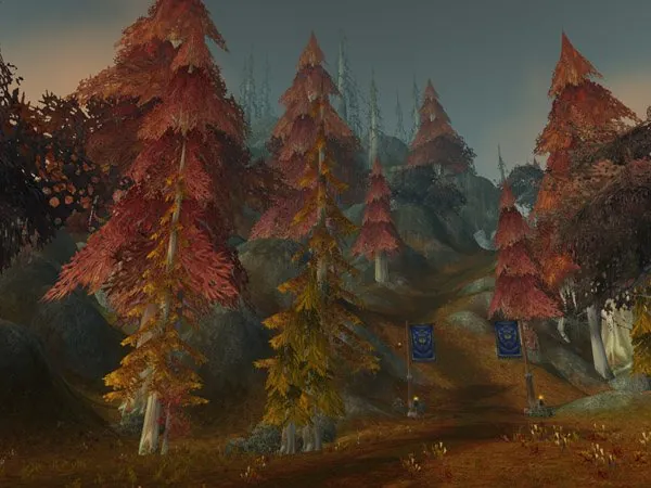 Forlorn Ridge before Cataclysm, with the Alliance banners still up.
